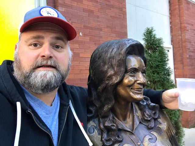 With a bronze Loretta Lynn statue